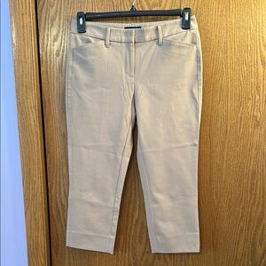 White House Black Market Beige Straight Cropped Pants size 4.